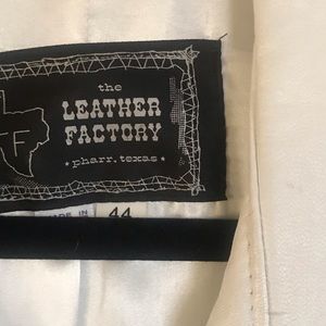 Beautiful white soft leather mid length jacket